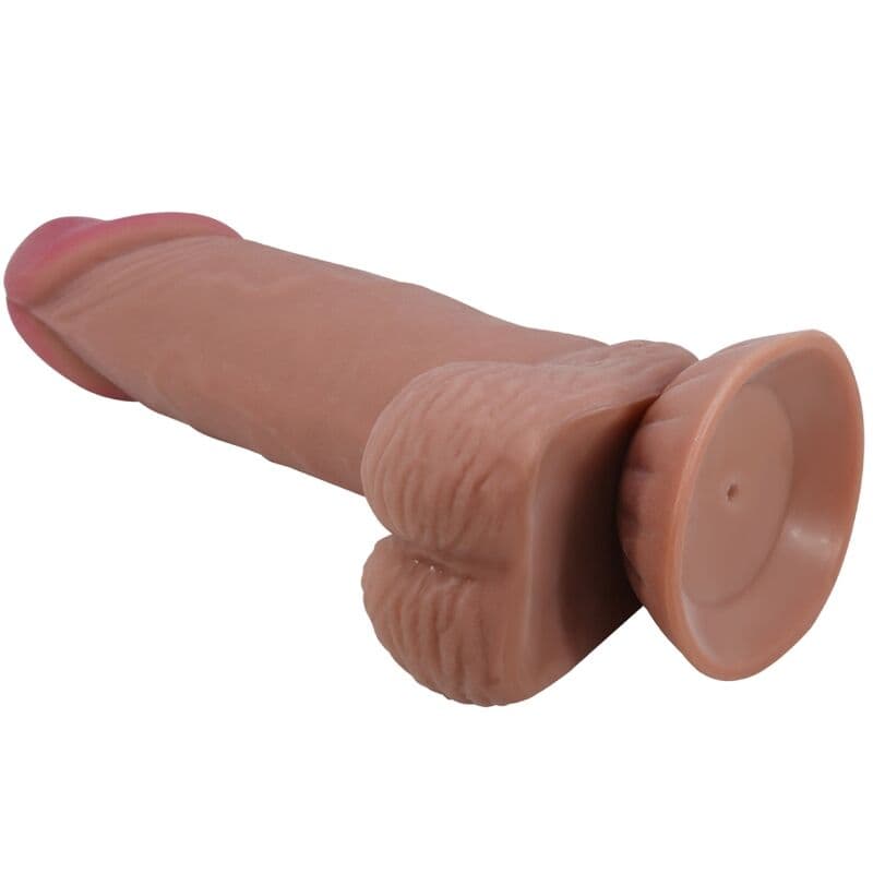 PRETTY LOVE - SLIDING SKIN SERIES REALISTIC DILDO WITH SLIDING BROWN SKIN SUCTION CUP 19.4 CM 4