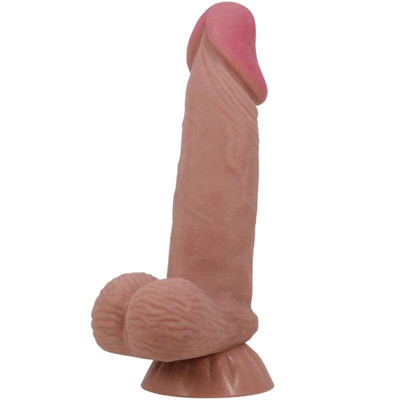 PRETTY LOVE - SLIDING SKIN SERIES REALISTIC DILDO WITH SLIDING BROWN SKIN SUCTION CUP 19.4 CM 2