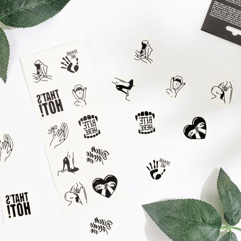 SECRET PLAY - SET OF 10 TEMPORARY TATTOOS KINKY COLLECTION 3