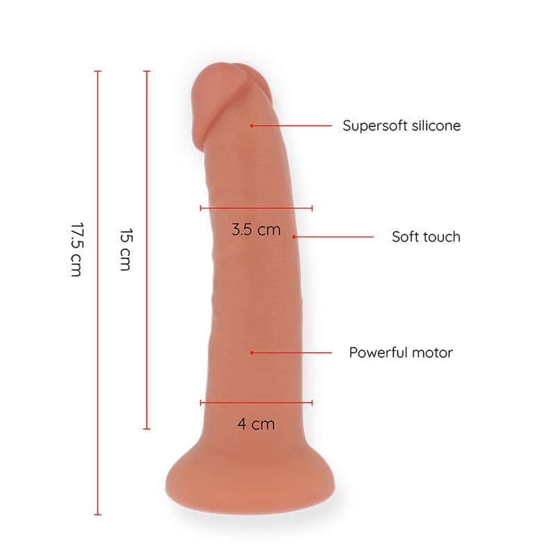ONINDER - SMALL BOGOTÁ VIBRATOR DILDO 9 SPEEDS NATURAL 17.5 CM -O- 4 CM - FREE APP 2