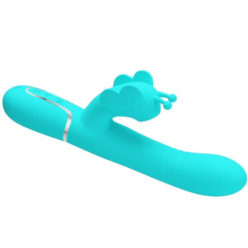 PRETTY LOVE - MULTIFUNCTION RABBIT VIBRATOR 4 IN 1 BUTTERFLY AQUA GREEN 5