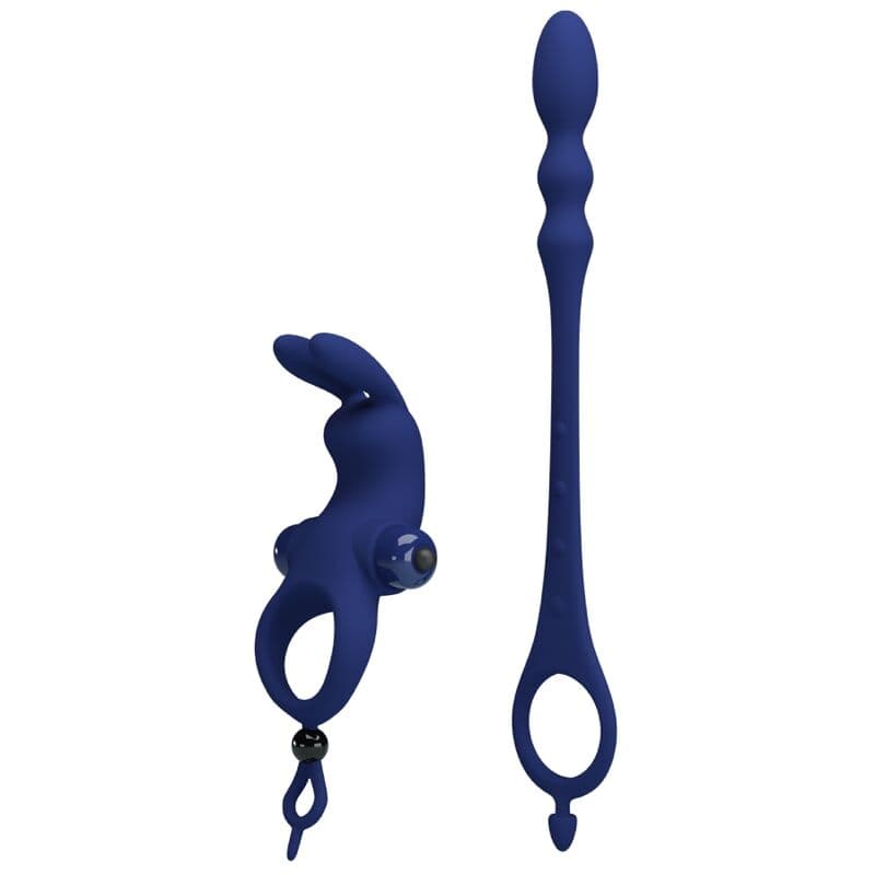 PRETTY LOVE - AYAD RABBIT VIBRATOR RING WITH PLUG BLUE 5