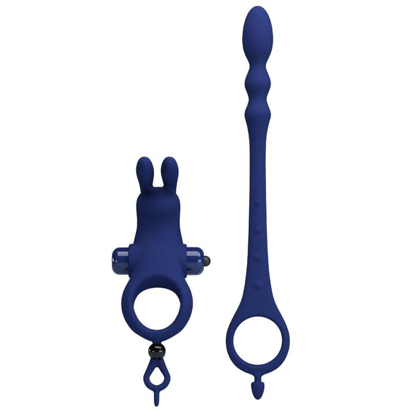 PRETTY LOVE - AYAD RABBIT VIBRATOR RING WITH PLUG BLUE 4