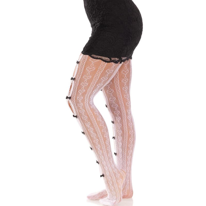 LEG AVENUE - MEDIAS CON ABERTURAS CORAZON & LAZOS 5