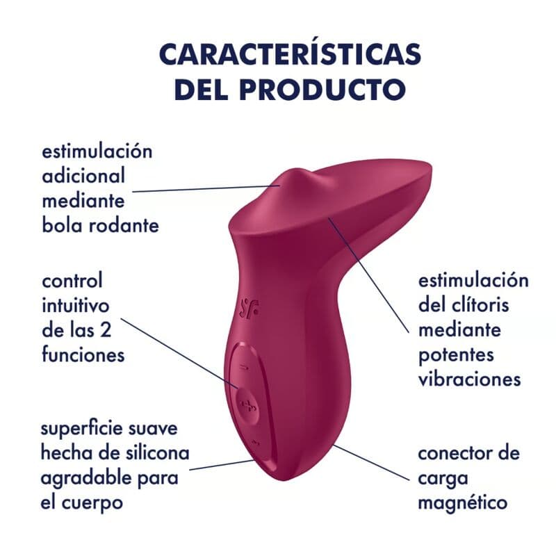 SATISFYER - EXCITERRR LAY-ON CLITORIS BERRY VIBRATOR 4