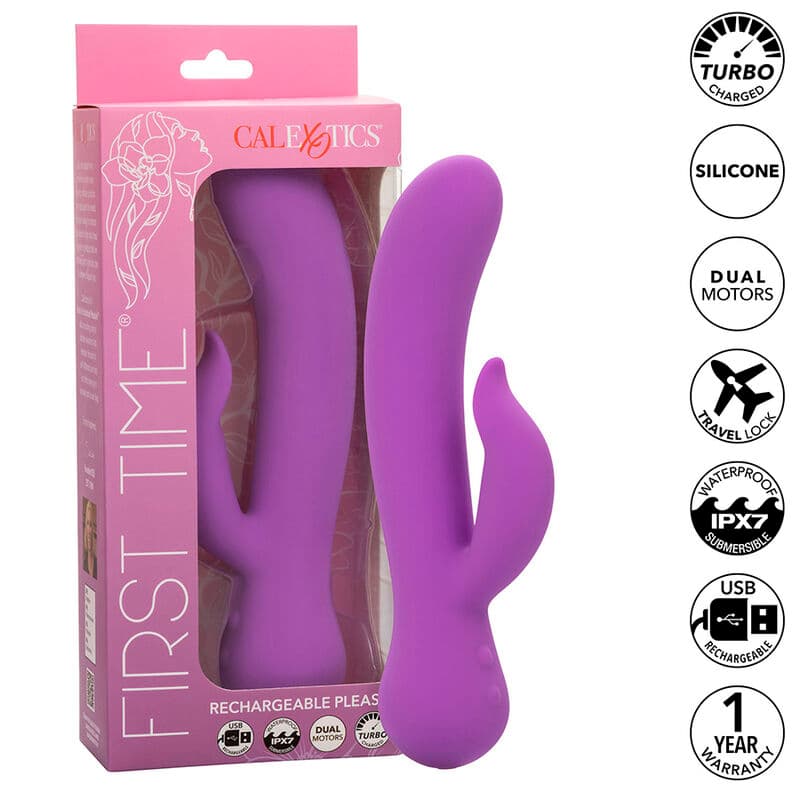 CALEXOTICS - FIRST TIME VIBRATOR PLEASER RECHARGEABLE PURPLE 2
