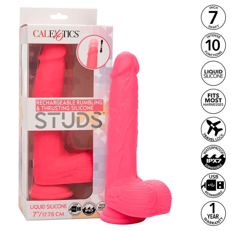 CALEXOTICS - STUDS REALISTIC VIBRATOR 10 VIBRATIONS PINK 2