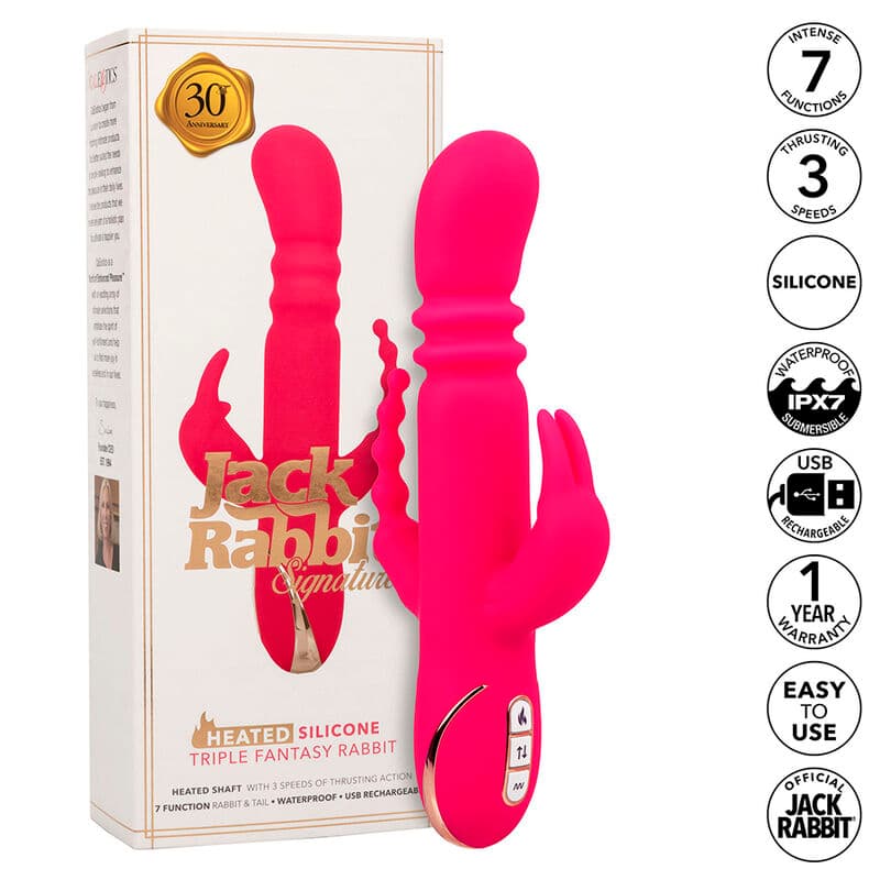 CALEXOTICS - JACK FANTASY TRIPLE HEATED VIBRATOR RABBIT PINK 2