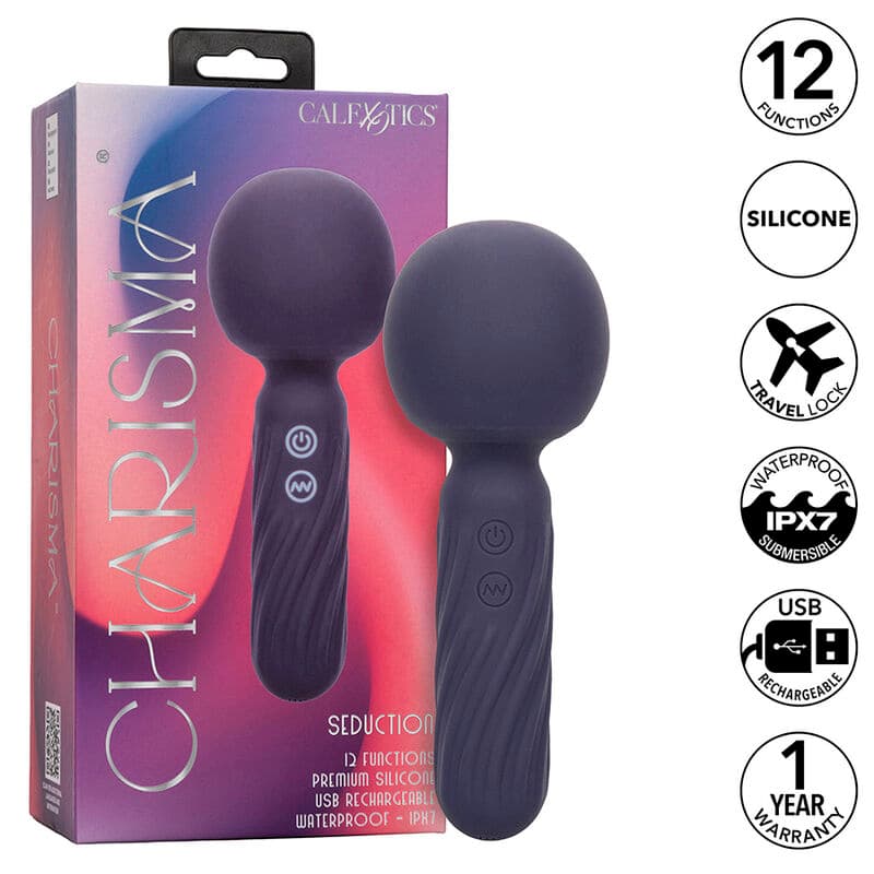 CALEXOTICS - CHARISMA SEDUCTION MASSAGER 12 FUNCTIONS 17.75 CM X 6.25 CM PURPLE 2