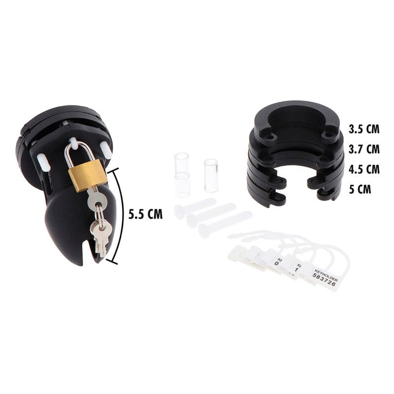 HIDDEN DESIRE - EXTREME CHASTITY COCK CAGE SILICONE SIZE S BLACK 5
