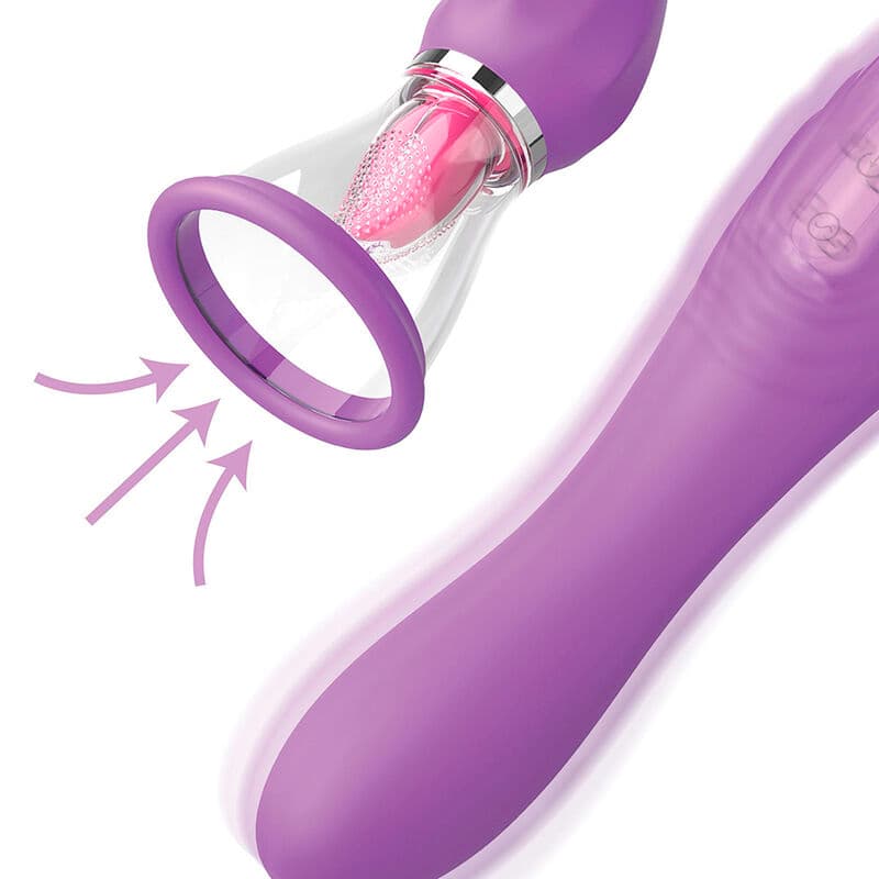 FANTASY FOR HER - ULTIMATE PLEASURE MAX SUCTION HOSE WITH STIMULATING TONGUE PURPLE 4
