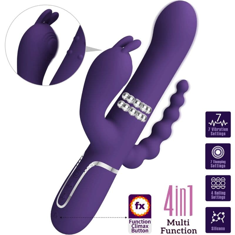 PRETTY LOVE - CAMMY TRIPLE VIBRATOR MULTIFUNCTION 4 IN 1 PURPLE 5