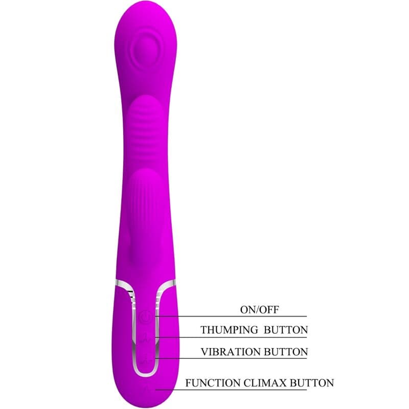 PRETTY LOVE - SHANIA TRIPLE RABBIT VIBRATOR MULTIFUNCTION PINK 5