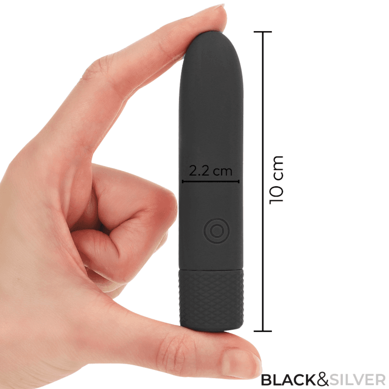 BLACK & SILVER - GERI USB RECHARGEABLE VIBRATING BULLET 8 VIBRATIONS BLACK 10 X 2.2 CM 5