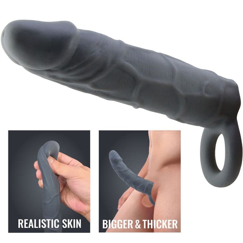 PRETTY LOVE - REALISTIC SKIN PENIS SLEEVE DARK GREY 4