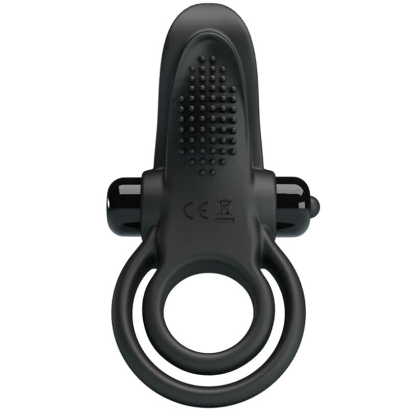 PRETTY LOVE - DOUBLE VIBRATING RING + CLITORIS STIMULATOR 10 VIBRATIONS BLACK 3