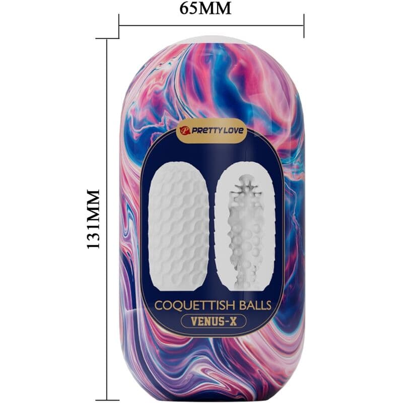 PRETTY LOVE - COQUETTISH BALLS SILICONE MALE MASTURBATOR WHITE 3
