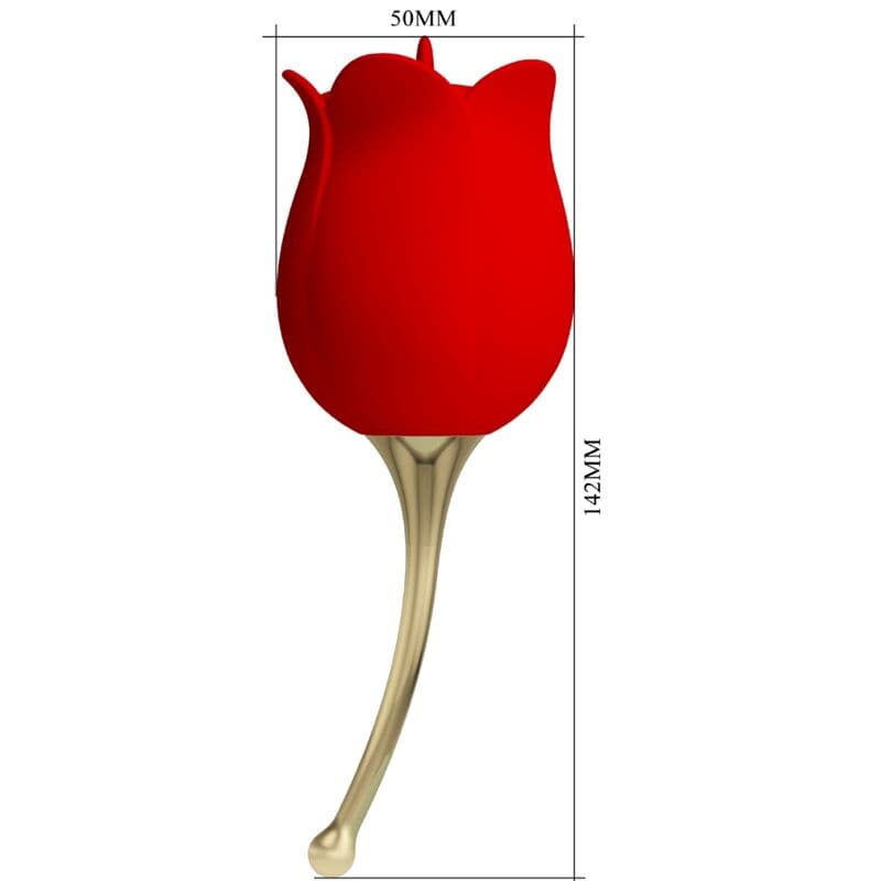 PRETTY LOVE - ROSE LOVER ROSE CLITORIS STIMULATOR 12 VIBRATIONS RED 4