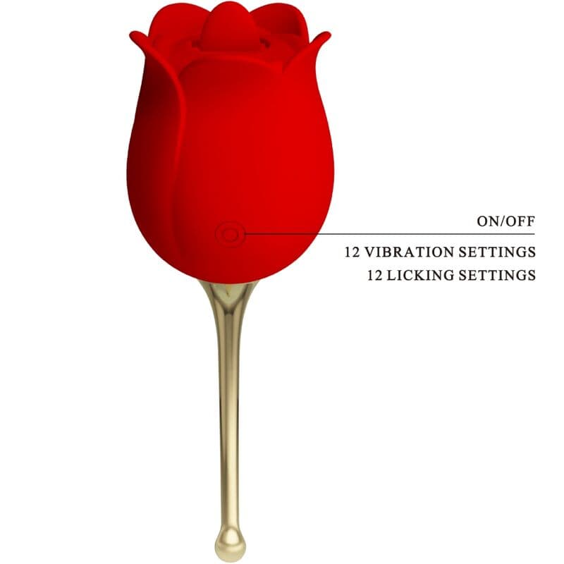 PRETTY LOVE - ROSE LOVER ROSE CLITORIS STIMULATOR 12 VIBRATIONS RED 3