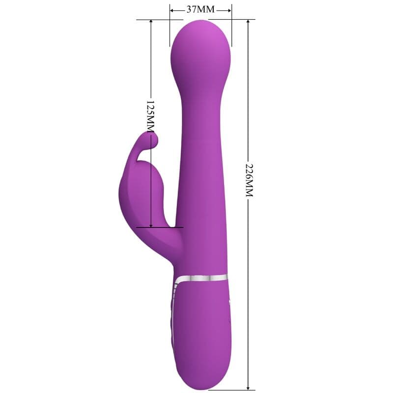 PRETTY LOVE - DEJON 3 IN 1 MULTIFUNCTION RABBIT VIBRATOR PURPLE 5