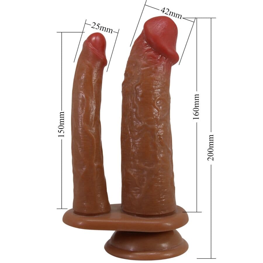PRETTY LOVE - GORAN DOUBLE DILDO REALISTIC NATURAL MULATO 5