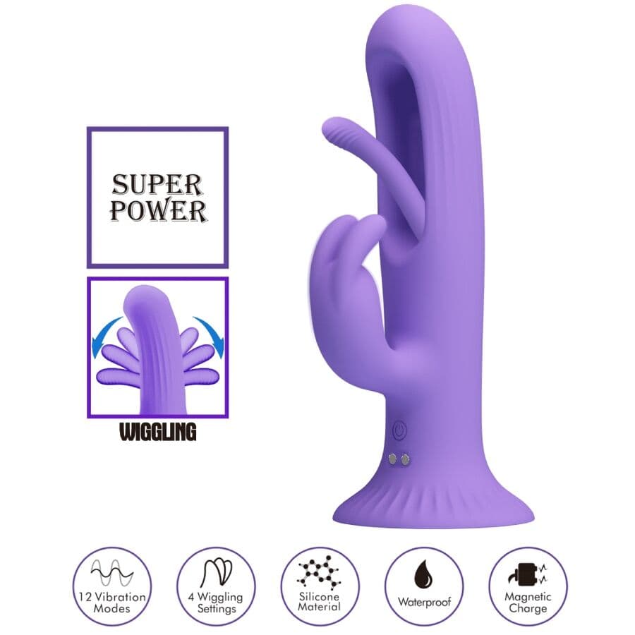 PRETTY LOVE - KILLMOULIS RABBIT VIBRATOR 12 VIBRATION MODES PURPLE 5
