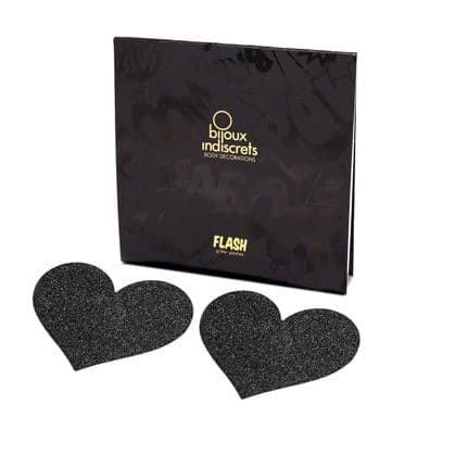 BIJOUX - INDISCRETS FLASH BLACK HEART NIPPLE CUTS 2