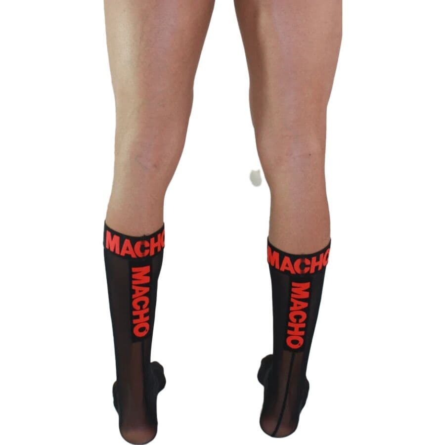 MACHO - THIN SOCKS ONE SIZE BLACK/RED 2