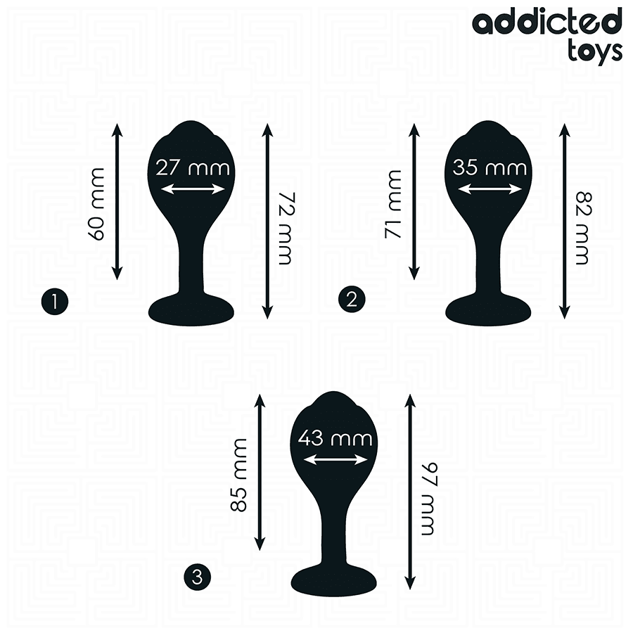 ADDICTED TOYS - SET OF 3 ANAL PLUG SILICONE WITH JEWEL 4