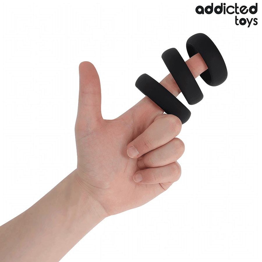 ADDICTED TOYS - SET OF FLAT SILICONE RINGS 3