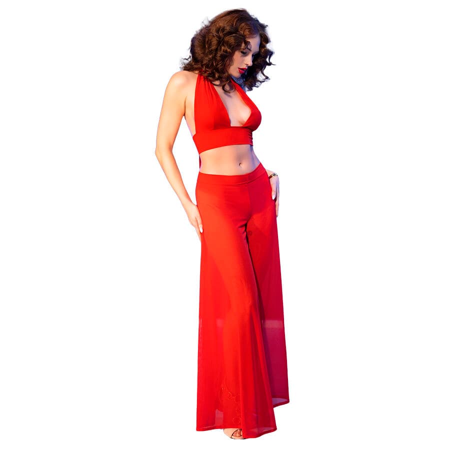 CHILIROSE - CR 4857 SET TOP Y PANTALONES ROJO TALLA 5