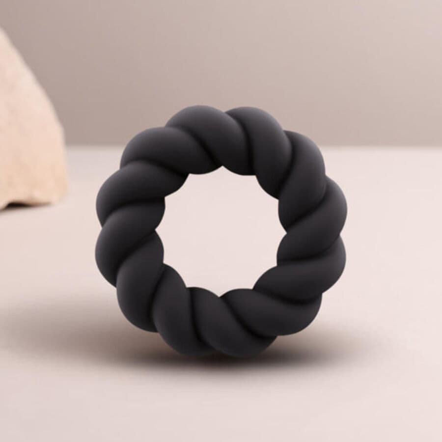 ROCKS-OFF - TWIST BLACK SILICONE MASTURBATOR RING 2