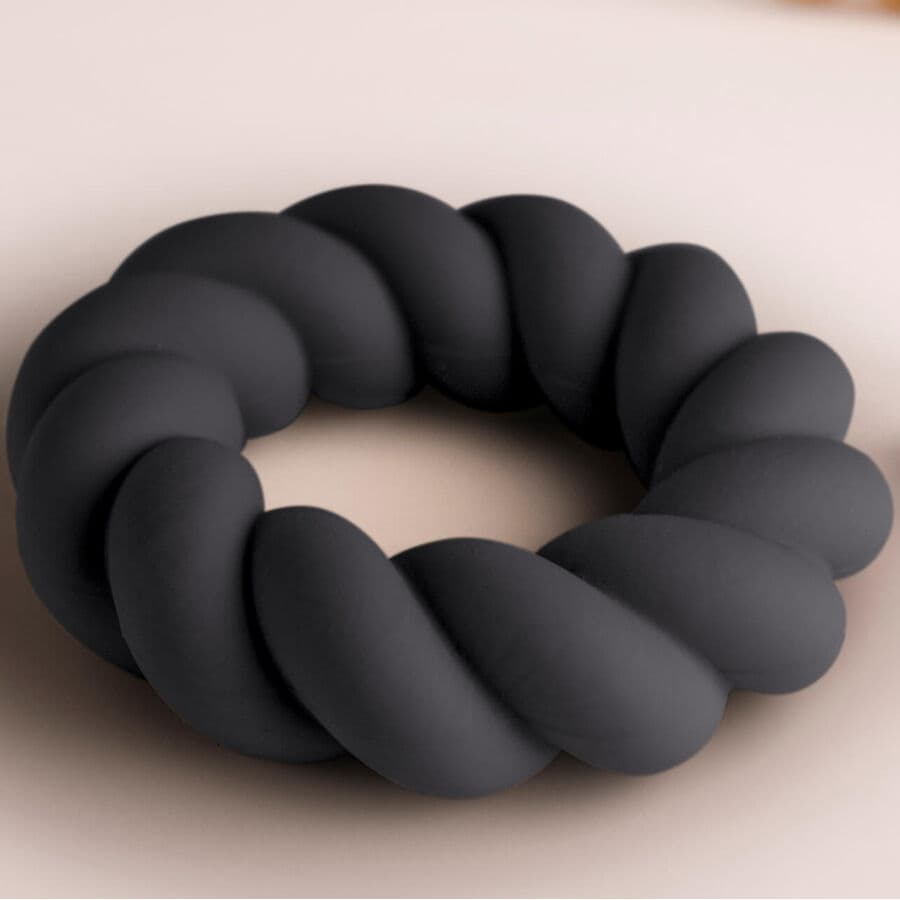 ROCKS-OFF - TWIST BLACK SILICONE MASTURBATOR RING 3
