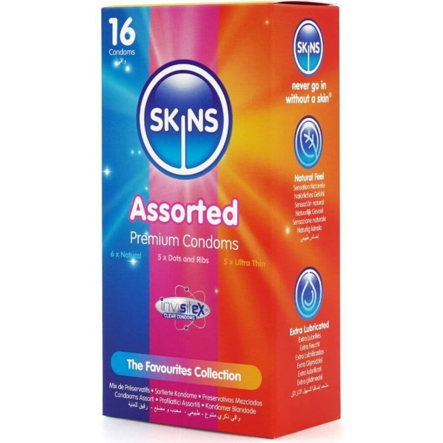 SKINS - ASSORTED PREMIUM CONDOMS PACK 16 2