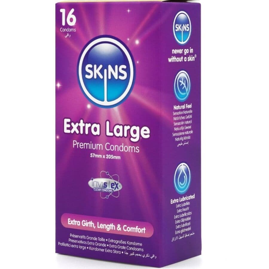 SKINS - EXTRA LARGE PREMIUM CONDOMS PACK 16 2