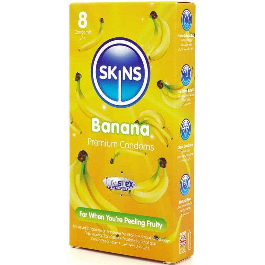 SKINS - BANANA PREMIUM CONDOMS PACK 8 2