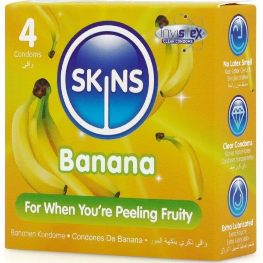 SKINS - BANANA PREMIUM CONDOMS PACK 4 2
