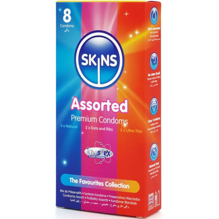 SKINS - ASSORTED PREMIUM CONDOMS PACK 8 2