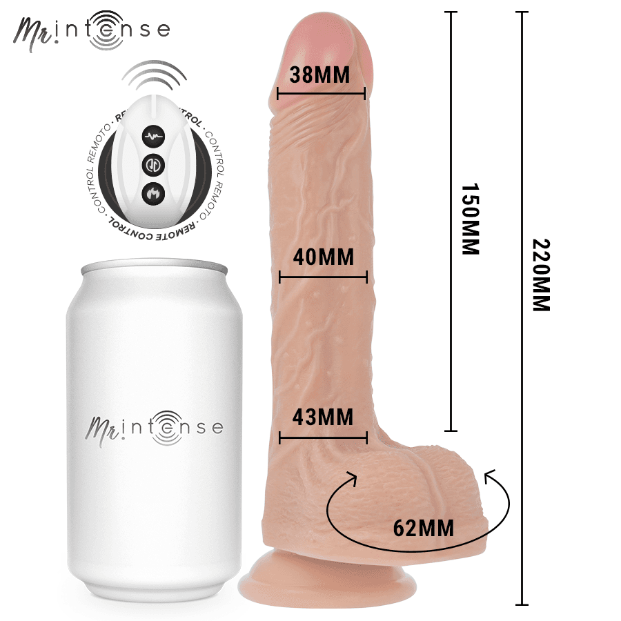 MR INTENSE - BALDWIN REALISTIC MULTIFUNCTIONAL WITH VIBRATION, UP AND DOWN REMOTE CONTROL, 22 CM - OR - 4 CM 2