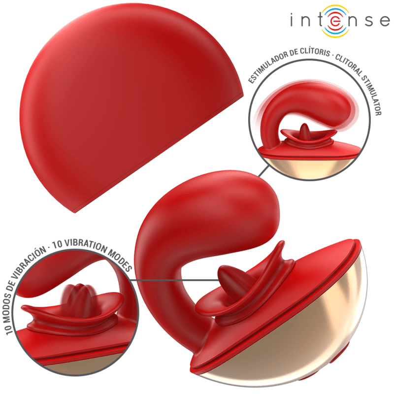 INTENSE - MARIAH VIBRATOR & STIMULATOR IN U SHAPE 10 VIBRATIONS RED 2