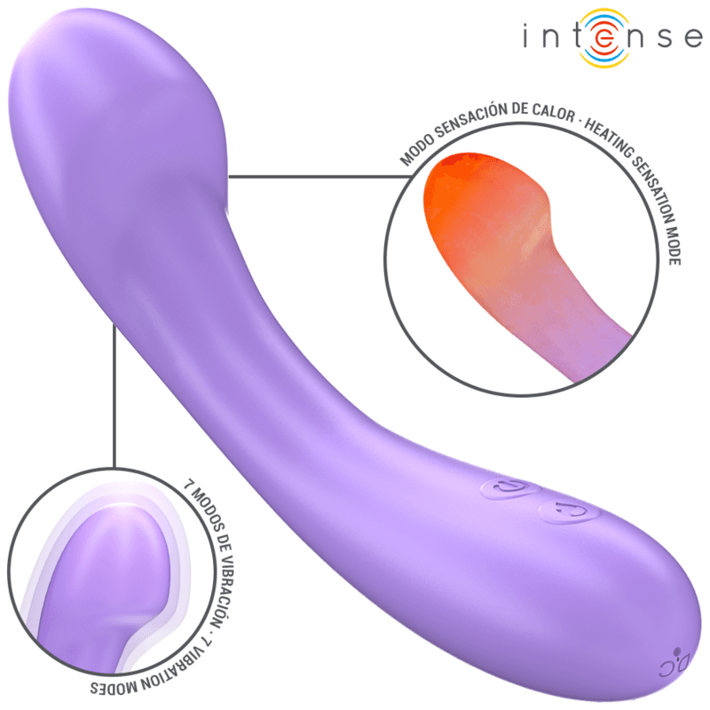 INTENSE - BECKY VIBRATOR 19 CM HEATABLE 7 VIBRATIONS PURPLE 2