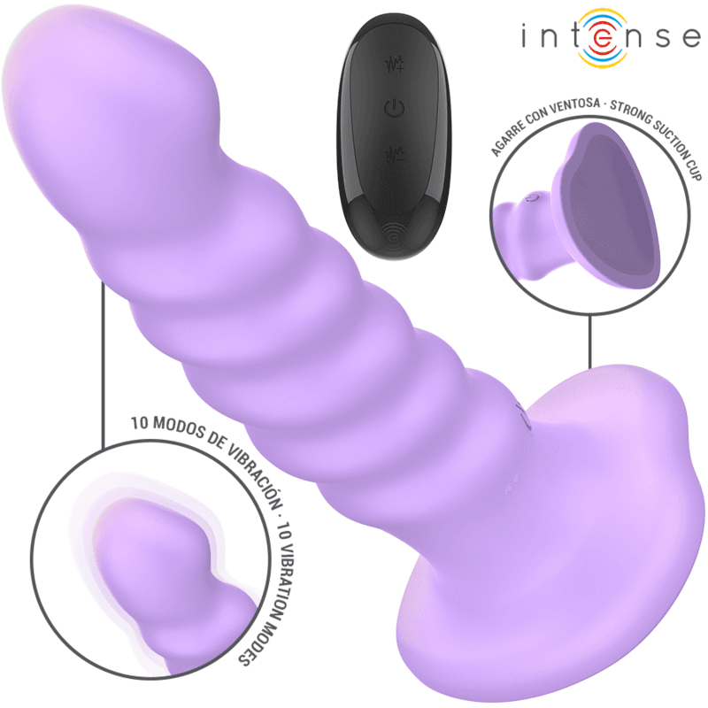 INTENSE - BRENDA VIBRATOR SIZE M SPIRAL DESIGN 10 VIBRATIONS PURPLE REMOTE CONTROL 2