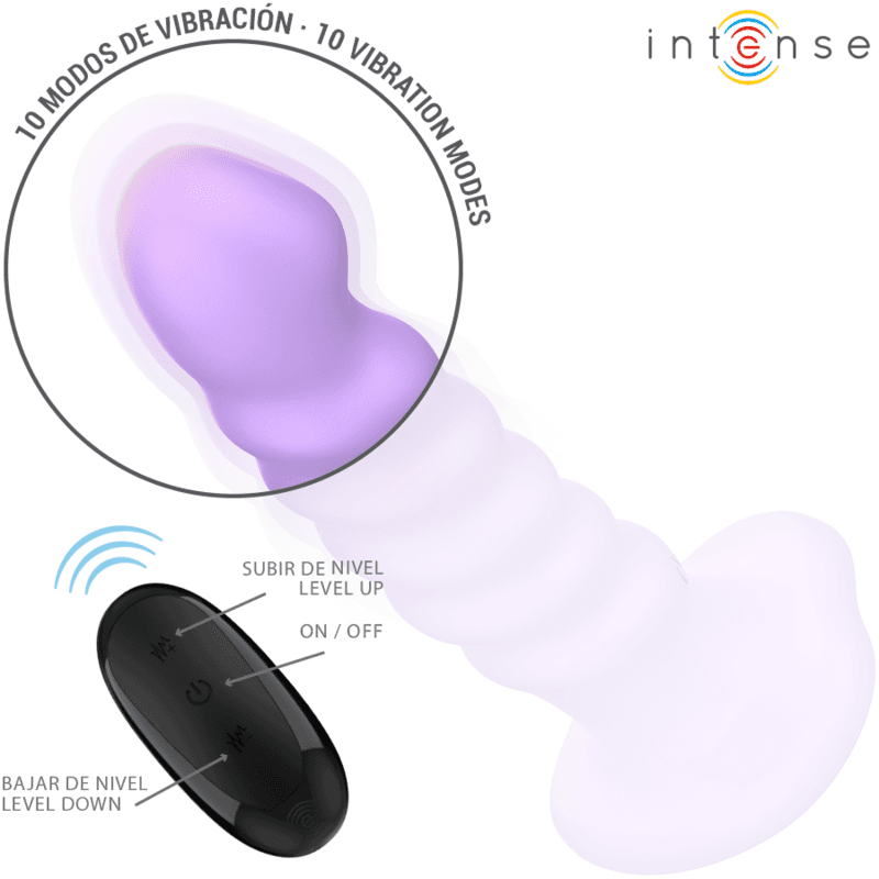 INTENSE - BRENDA VIBRATOR SIZE M SPIRAL DESIGN 10 VIBRATIONS PURPLE REMOTE CONTROL 4