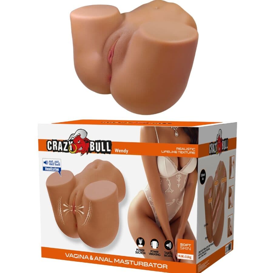 CRAZY BULL - WENDY REALISTIC FEMALE BUTT VIBRATOR AND SUCKER WITH SOUND 11 KG 2