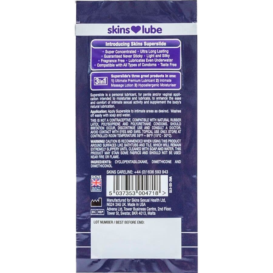 SKINS - SUPERSLIDE SILICONE-BASED LUBRICANT SINGLE-DOSE 5 ML 2
