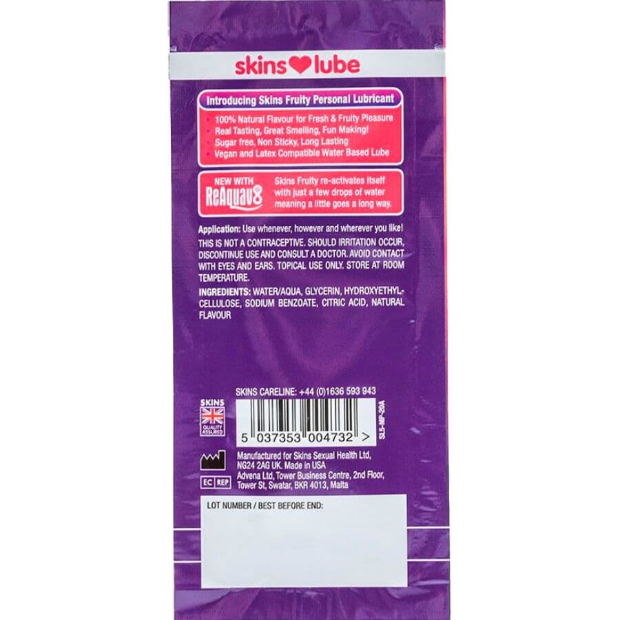 SKINS - FRUITY WATER-BASED LUBRICANT MANGO & PASSION FRUIT SINGLE-DOSE 5 ML 2