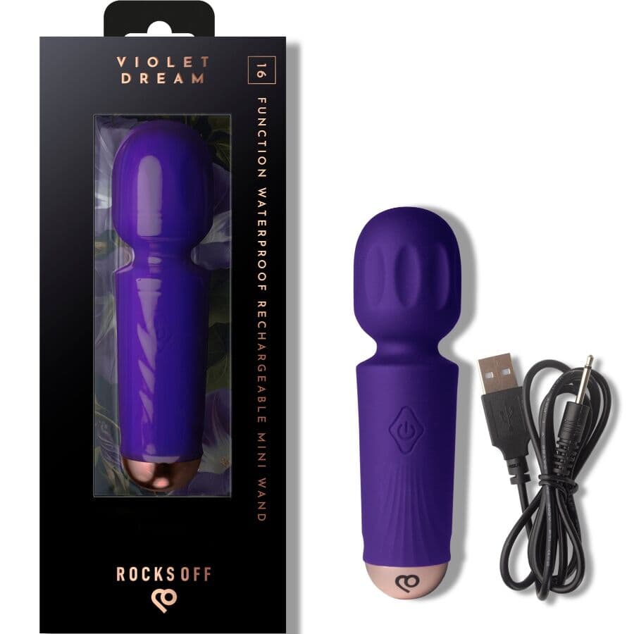 ROCKS-OFF - MINI RECHARGEABLE WAND 16 FUNCTIONS VIOLET DREAM