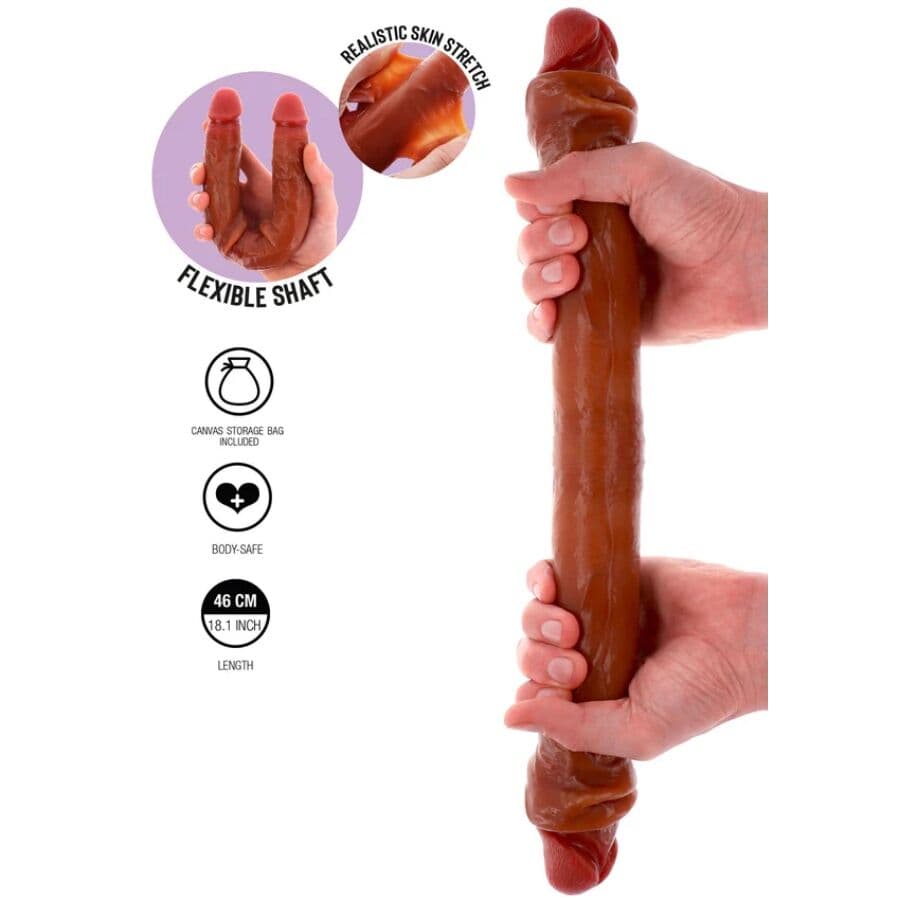 GET REAL - DOUBLE-ENDED SILICONE DILDO CARAMEL 46 CM 2