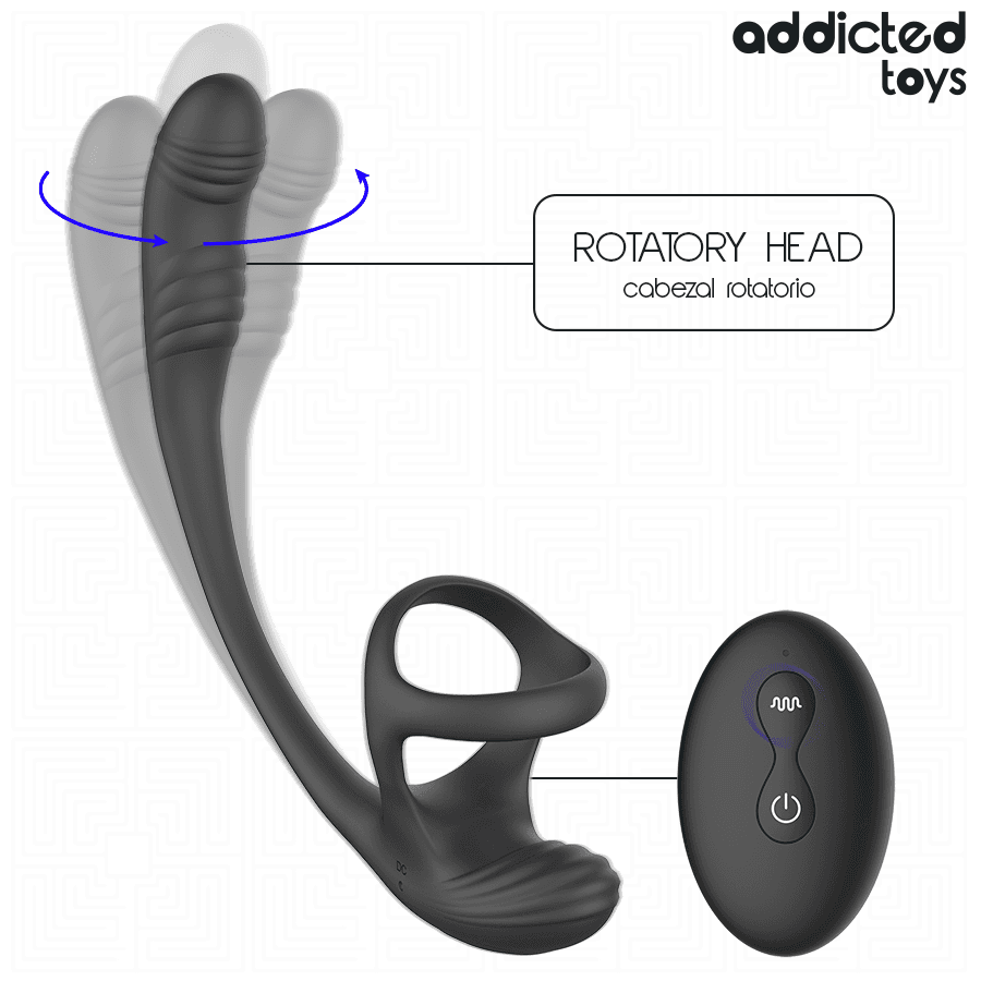 ADDICTED TOYS - ANAL PLUG WITH VIBRATION AND 360º WAVING AND TESTICLE STIMULATOR 3