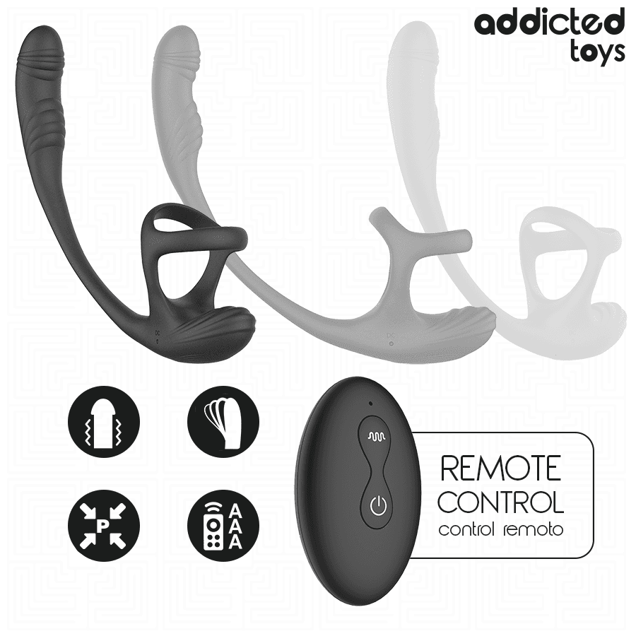 ADDICTED TOYS - ANAL PLUG WITH VIBRATION AND 360º WAVING AND TESTICLE STIMULATOR 5